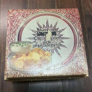Vintage Ravenhead Whitefire Starburst Glass Chip n Dip Set